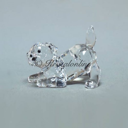 Swarovski Kristal | Silver Crystal | Labrador Pup - Spelend | 5408608